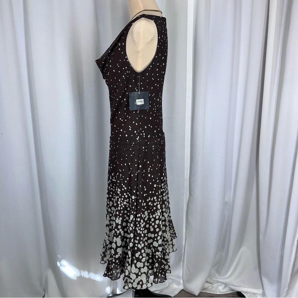 NWT Liz Claiborne Cowl Neck Dress Sz 6 Polka Dot Sleeveless MSPR $139 READ - Picture 3 of 16